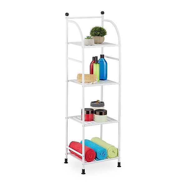 relaxdays Standregal Schmales Standregal mit 4 günstig online kaufen
