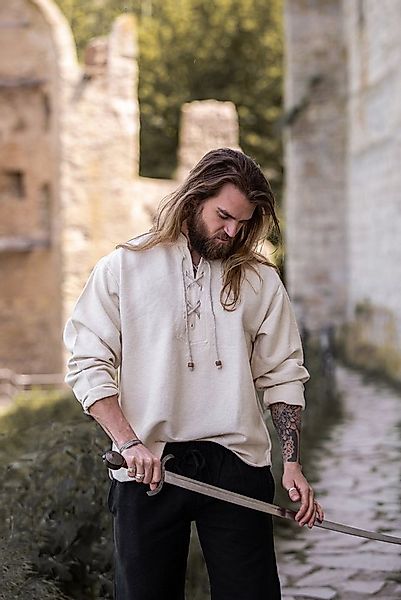 Leonardo Carbone Wikinger-Kostüm Handgewebtes Baumwoll-Hemd "Ingolf" Natur günstig online kaufen