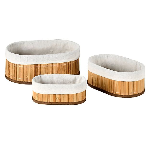 KESPER® Aufbewahrungskorb Bambus Körbchen, 3er Set, FSC (Set, 3 St), in 3 v günstig online kaufen