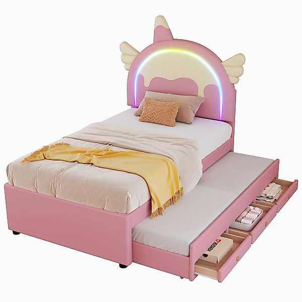 REDOM Kinderbett ausgestattet mit ausziehbares rollbett, günstig online kaufen