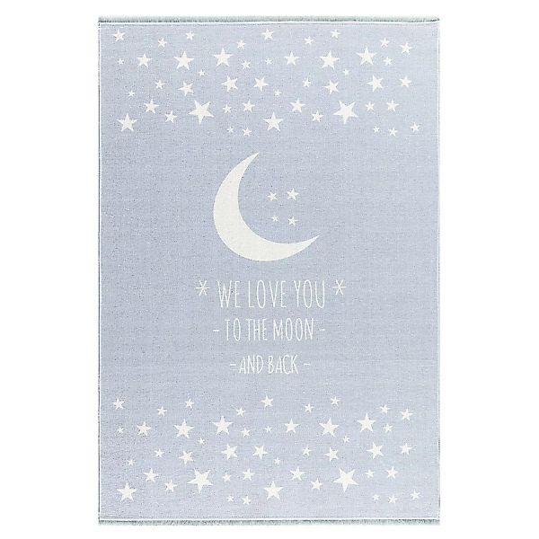 home24 Happy Rugs Kinderteppich Moon Pastellblau Stern Design Kunstfaser 10 günstig online kaufen