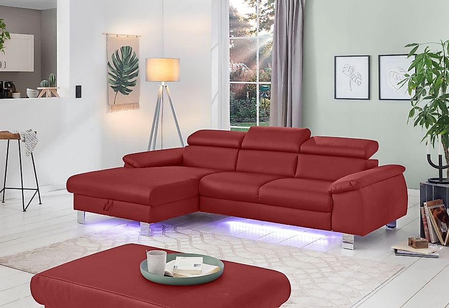 COTTA Ecksofa Komaris L-Form mit Kopfteilverstellung, günstig online kaufen