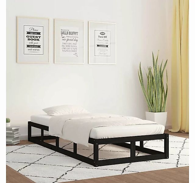 furnicato Bett Massivholzbett Schwarz 90x190 cm günstig online kaufen