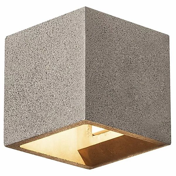 Solid Cube Wandleuchte, QT14, schwarzer Sandstein, max. 25W günstig online kaufen