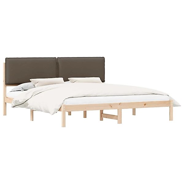 vidaXL Bettgestell mit Gepolstertem Kopfteil Taupe 200 x 200 cm 3405560 günstig online kaufen