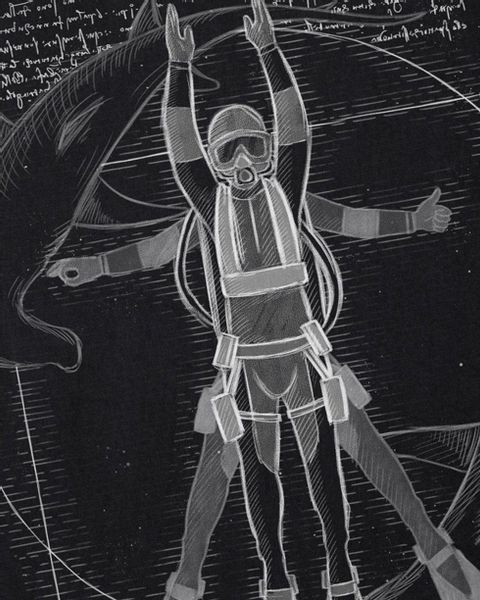 style3 T-Shirt Vitruvianischer Taucher flossen scuba günstig online kaufen