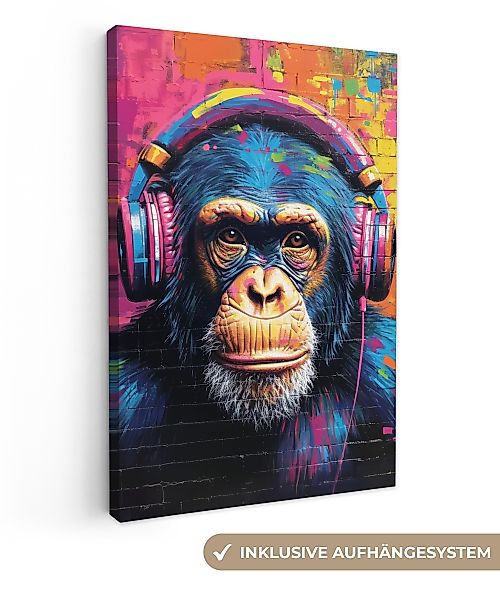 OneMillionCanvasses® Leinwandbild Graffiti - Schimpanse - günstig online kaufen