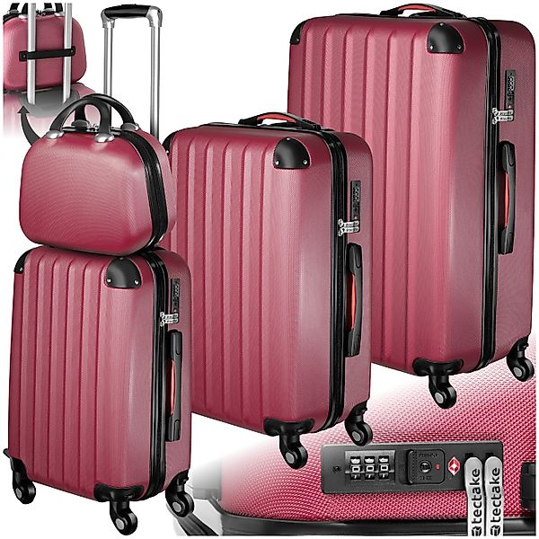 tectake Trolley Hartschalenkoffer-Set, 4 Rollen, 4-teilig, günstig online kaufen