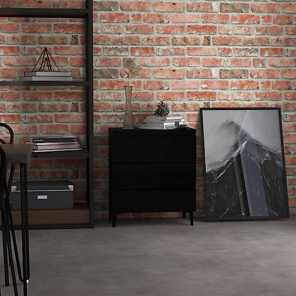 Sideboard Hochglanz-schwarz 60x35x69 Cm Spanplatte günstig online kaufen