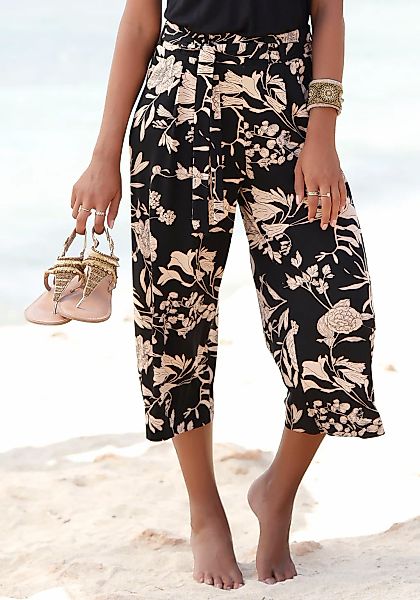 LASCANA Culotte mit Blumendruck, Stoffhose, Stretch günstig online kaufen