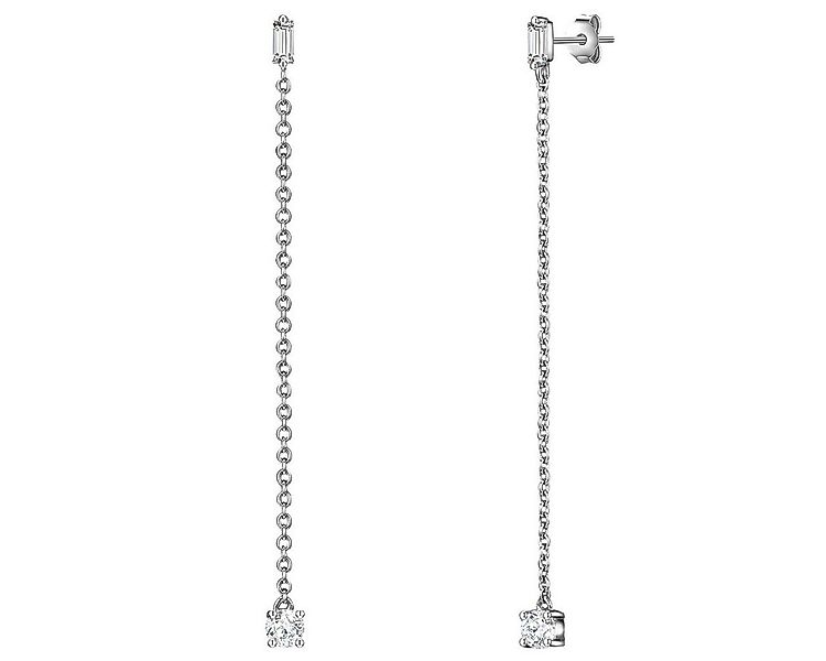 Lulu & Jane Paar Ohrhänger Messing, mit Zirkonia günstig online kaufen