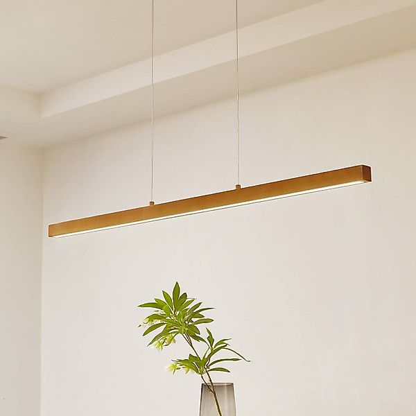 Lucande LED-Hängeleuchte Nihalo, Holz, 122 cm, dimmbar, CCT günstig online kaufen