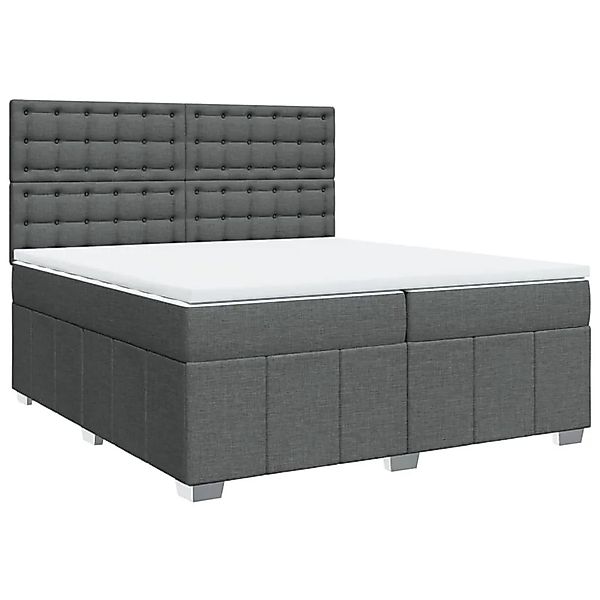 vidaXL Boxspringbett mit Matratze Dunkelgrau 200x200 cm Stoff 3291790 günstig online kaufen