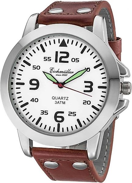 Eichmüller Quarzuhr Herrenuhr 45 mm Fliegeruhr mit weißem Zifferblatt RE100 günstig online kaufen