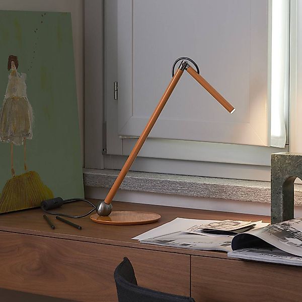 Oluce LED-Tischleuchte Calamaio, senfgelb, Metall, Höhe 37cm günstig online kaufen