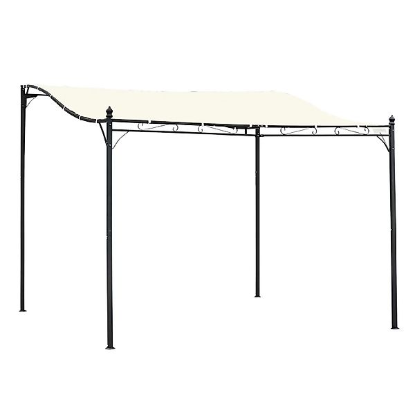 Outsunny Pergola Gazebo Metall Polyester Cremeweiß 297L x 297B cm günstig online kaufen