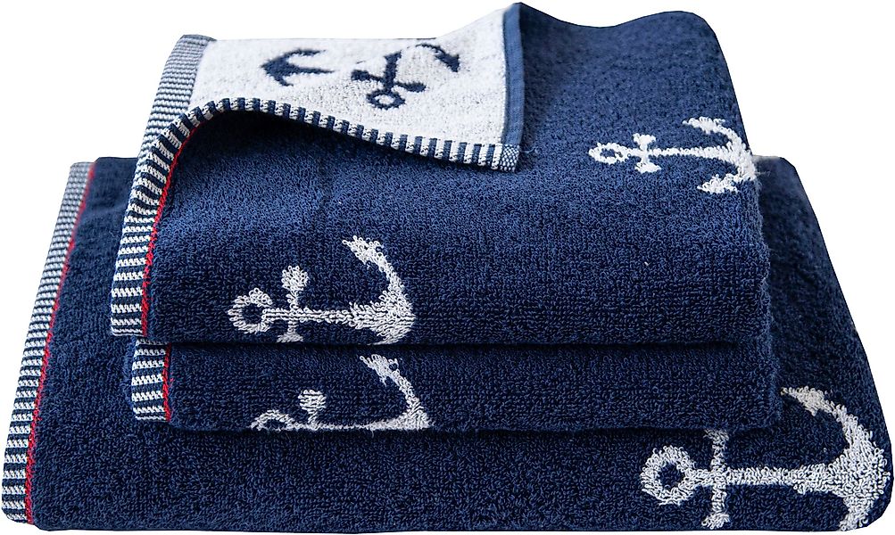 Dyckhoff Handtuch Set "Maritim, Sea Stripe" Set 3 Stk. Frottier 2 Handtüche günstig online kaufen
