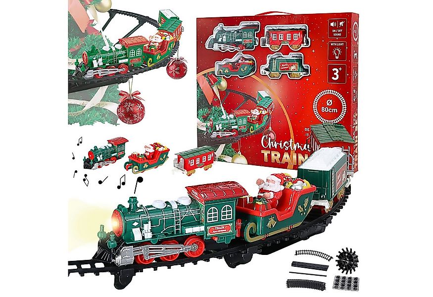 CEPEWA Spielzeug-Eisenbahn Weihnachtszug für Tannenbaum Ø80cm PE Licht Soun günstig online kaufen