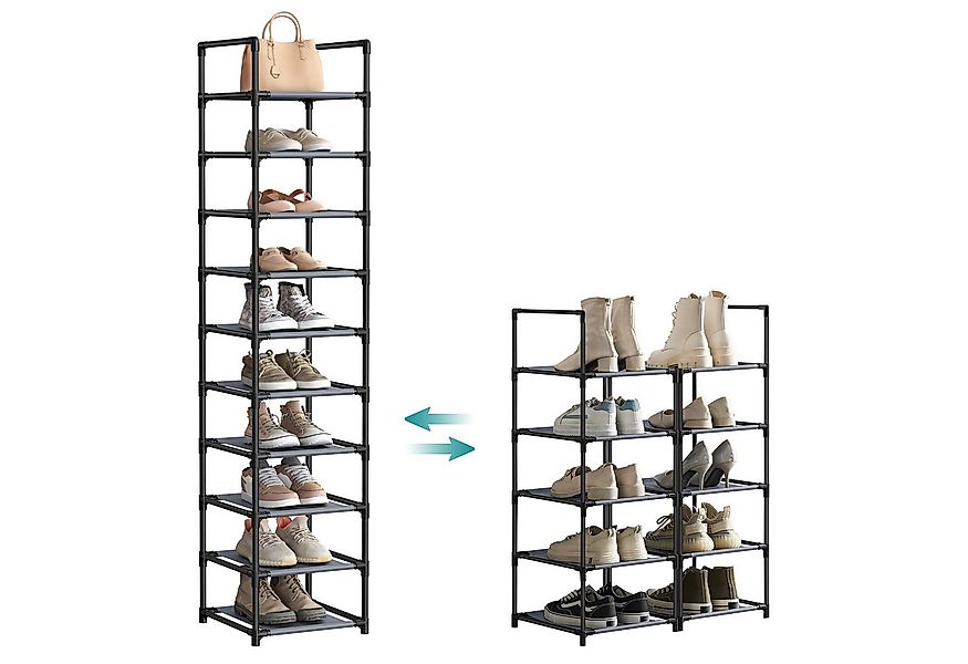 SONGMICS Schuhregal Schuhschrank, für 20 Paar Schuhe und Stiefel, mit 10 Eb günstig online kaufen
