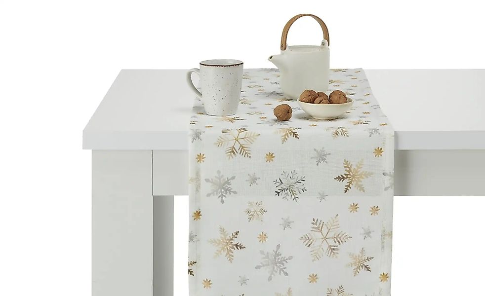Tischläufer  Schneeflocken ¦ mehrfarbig ¦ Synthetik ¦ Maße (cm): B: 40 Weih günstig online kaufen