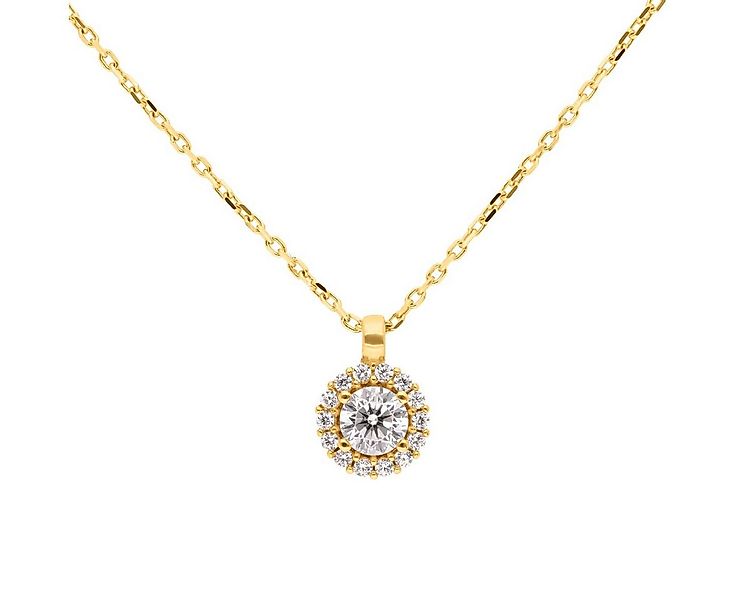 Suzan Gold Kette mit Anhänger 375er Gold Cocktailkette Damen – mit Zirkonia günstig online kaufen