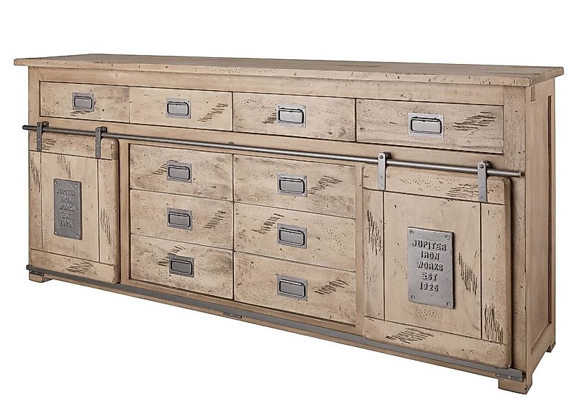 Massivmoebel24 Sideboard (Sideboard Mango 200x45x90 whitewash günstig online kaufen
