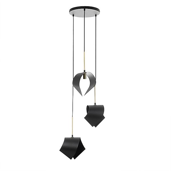 Lucande Pendelleuchte Mikolay 9639779 Design Modern in Schwarz aus Metall 3 günstig online kaufen