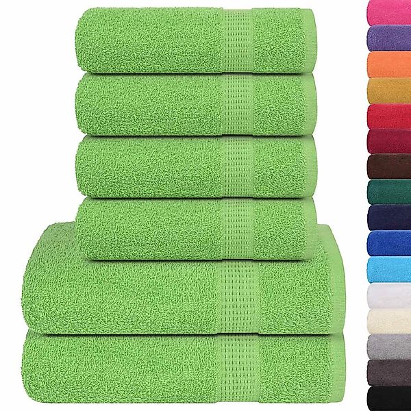 vidaXL 6-Tlg Handtuch-Set Apfelgrün 360 g/m² 100% Baumwolle 137093 günstig online kaufen