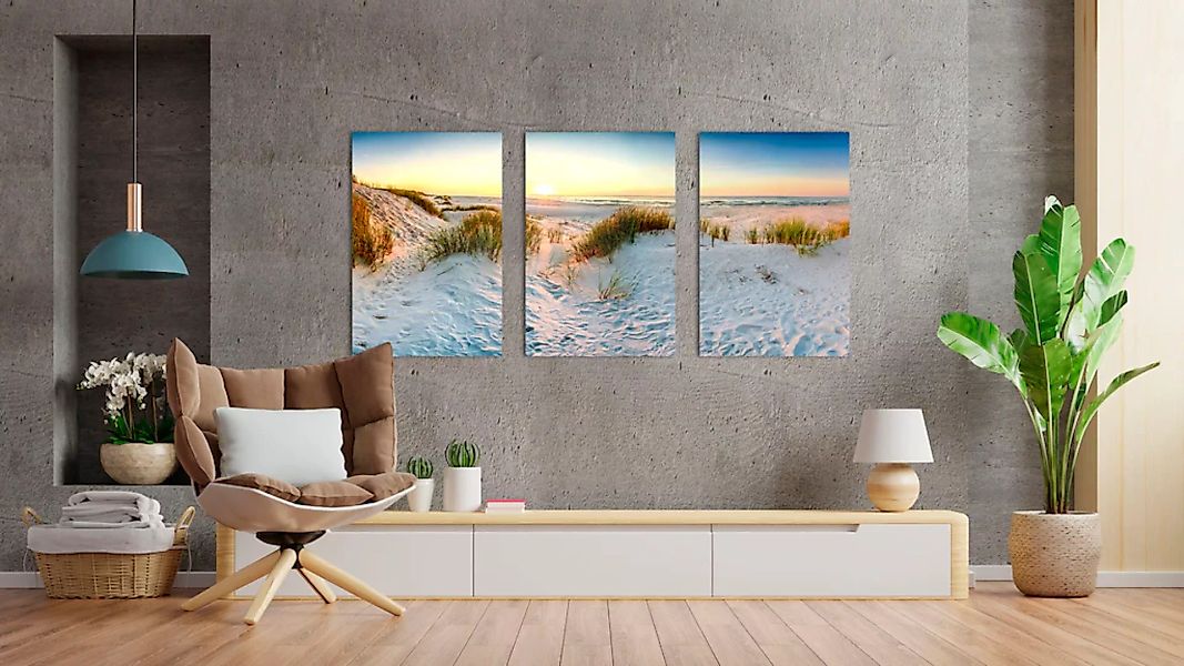 queence Acrylglasbild »Sunset Beach 3-teilig«, Strand, (1 St.) günstig online kaufen