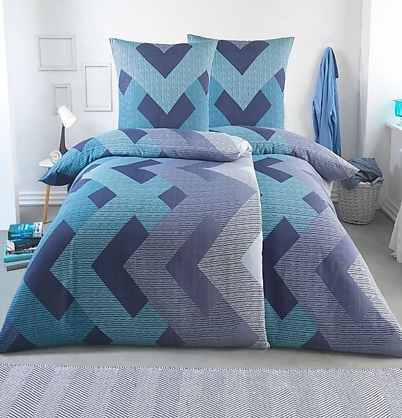 Malika Bettwäsche 2x 135x200 + 2x 80x80 cm atmungsaktiver Bettbezug, Präge günstig online kaufen