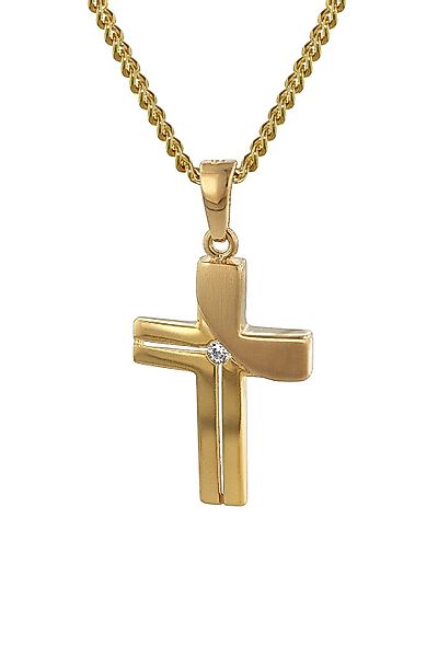trendor Panzerkette Kreuz-Anhänger Gold 333 mit günstig online kaufen