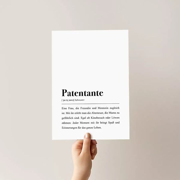 Patentante Poster Din A4: Patentante Definition günstig online kaufen