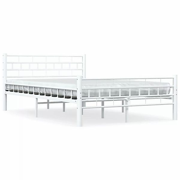 Bettgestell Weiß Metall 140ã200 Cm günstig online kaufen