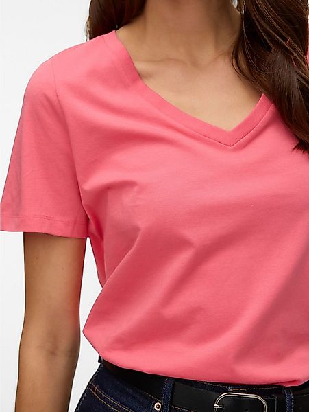 Vero Moda Kurzarmshirt VMPAULINA SS V-NECK T-SHIRT JRS NOOS Baumwolle günstig online kaufen