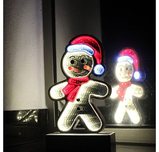 Star-Max Beleuchtetes Fensterbild 36312 LED-Lebkuchenmann Infinity 79 LED B günstig online kaufen