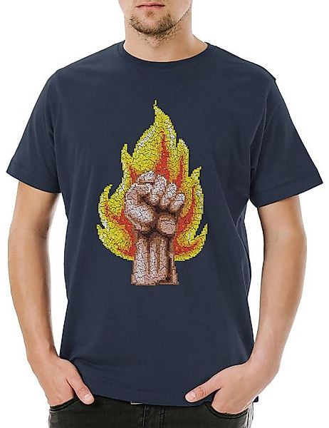 Urban Backwoods Print-Shirt Urban Backwoods Pixel Fire Fist Herren T-Shirt günstig online kaufen
