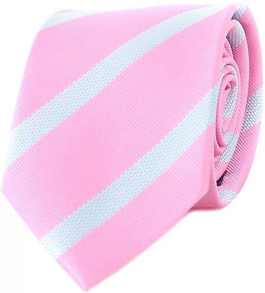 Krawatte Seide Rosa Weiß Streifen - günstig online kaufen
