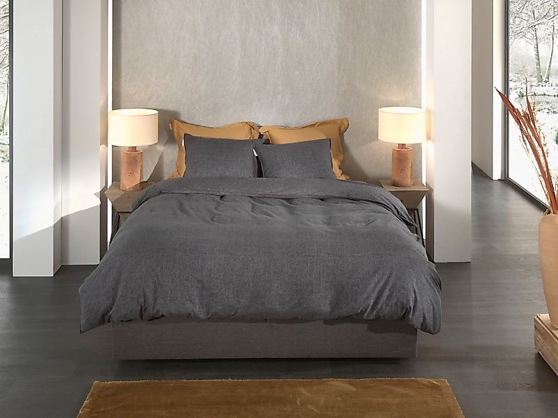 Heckett & Lane Bettwäsche "Franela" 2 Stk. tlg. Uni Design, hochwertiges Fl günstig online kaufen