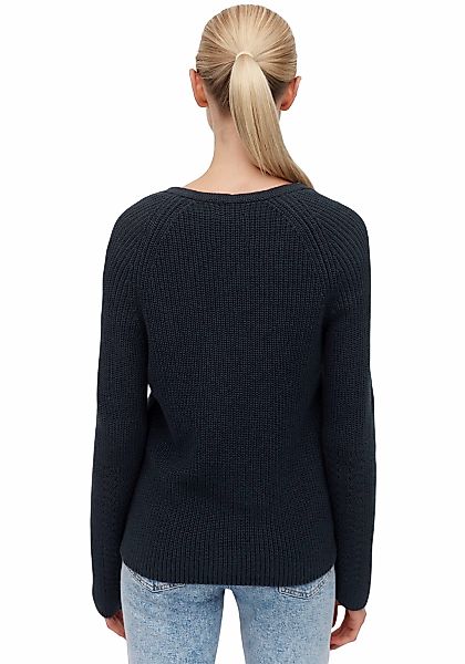 Marc OPolo Strickpullover, mit dekorativem Strickmuster am Ärmel und V-Neck günstig online kaufen