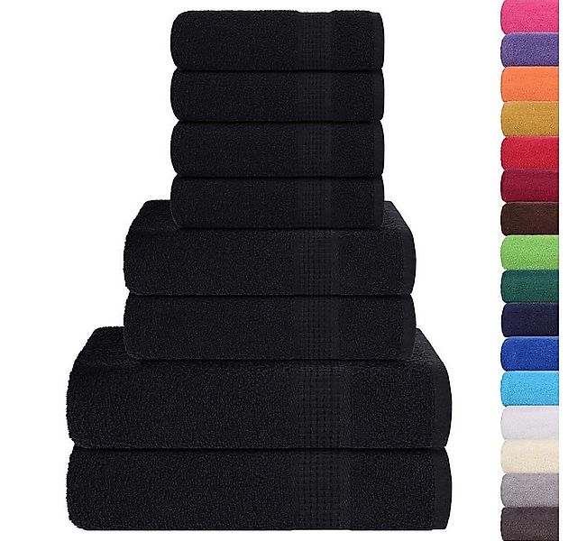 vidaXL Badetücher 8-tlg. Handtuch-Set Schwarz 360 g/m² 100% Baumwolle, (1-S günstig online kaufen