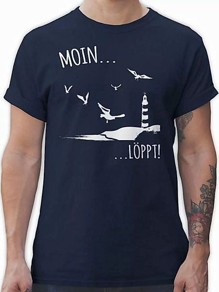 Shirtracer T-Shirt Moin löppt I Meerliebe I Maritim I Leuchtturm Motiv Meer günstig online kaufen