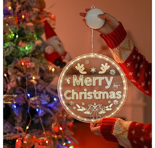 Sunicol LED Dekolicht 3D Weihnachten Fenster Lichter Hängende Weihnachtsbel günstig online kaufen