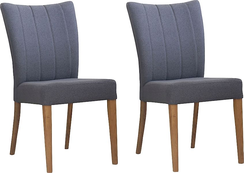 Home affaire 4-Fußstuhl "Dia", (Set), 2 St., Strukturstoff, Gestell Eiche m günstig online kaufen