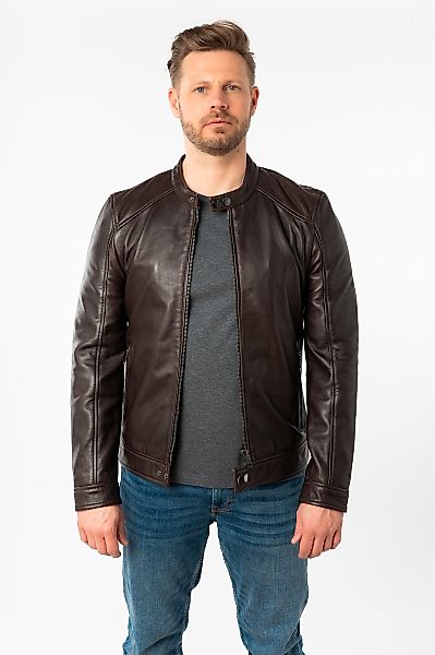 Mauritius Lederjacke "MMTibor SF", kurzer Kragen mit Druckknöpfen günstig online kaufen