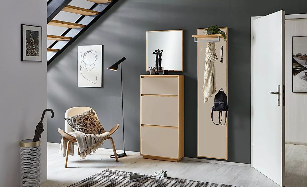 Garderobenpaneel   Tiba  ¦ creme ¦ Holzwerkstoff ¦ Maße (cm): B: 44 H: 183 günstig online kaufen