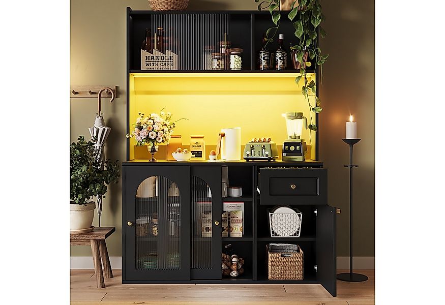 MODFU Hochschrank Küchenschrank,Vitrinenschrank,Buffetschrank (Moderne Küch günstig online kaufen