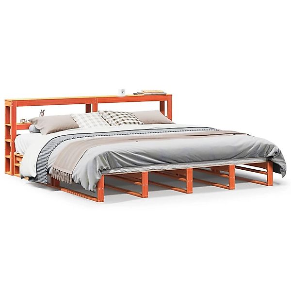 vidaXL Massivholzbett ohne Matratze Wachsbraun 200x200 Kiefernholz 3306509 günstig online kaufen