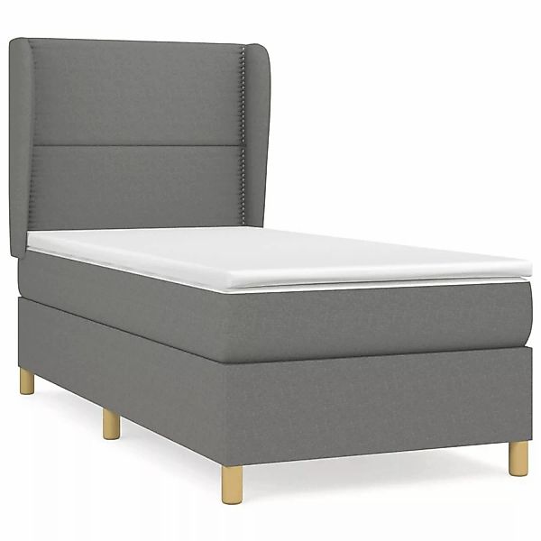 vidaXL Boxspringbett mit Matratze Dunkelgrau 100x200 cm Stoff1372605 günstig online kaufen
