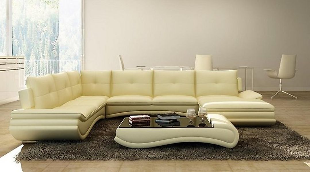 JVmoebel Ecksofa Ledersofa XXL U Form Wohnzimmer Couch Sofa Big Ledercouch günstig online kaufen