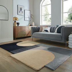 FLAIR RUGS Wollteppich "Lozenge mit abstraktem Retro-Design" rechteckig 10 günstig online kaufen